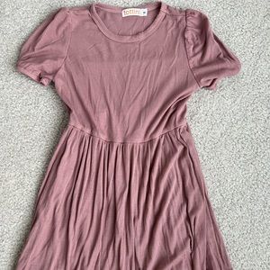 Tottini Kids girls ribbed knit dress in mauve